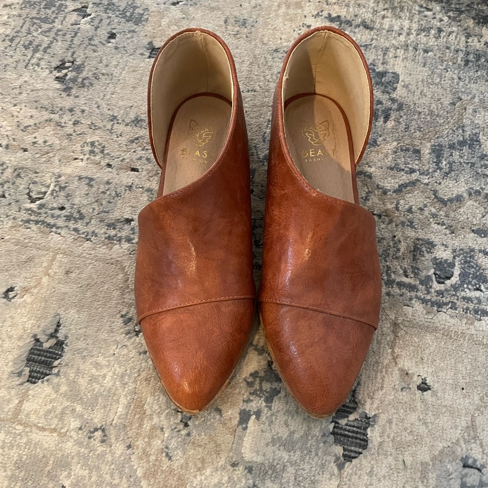 Brown leather shoes
